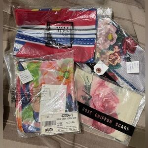 Avon Vibrant Floral and Striped Scarf Collection